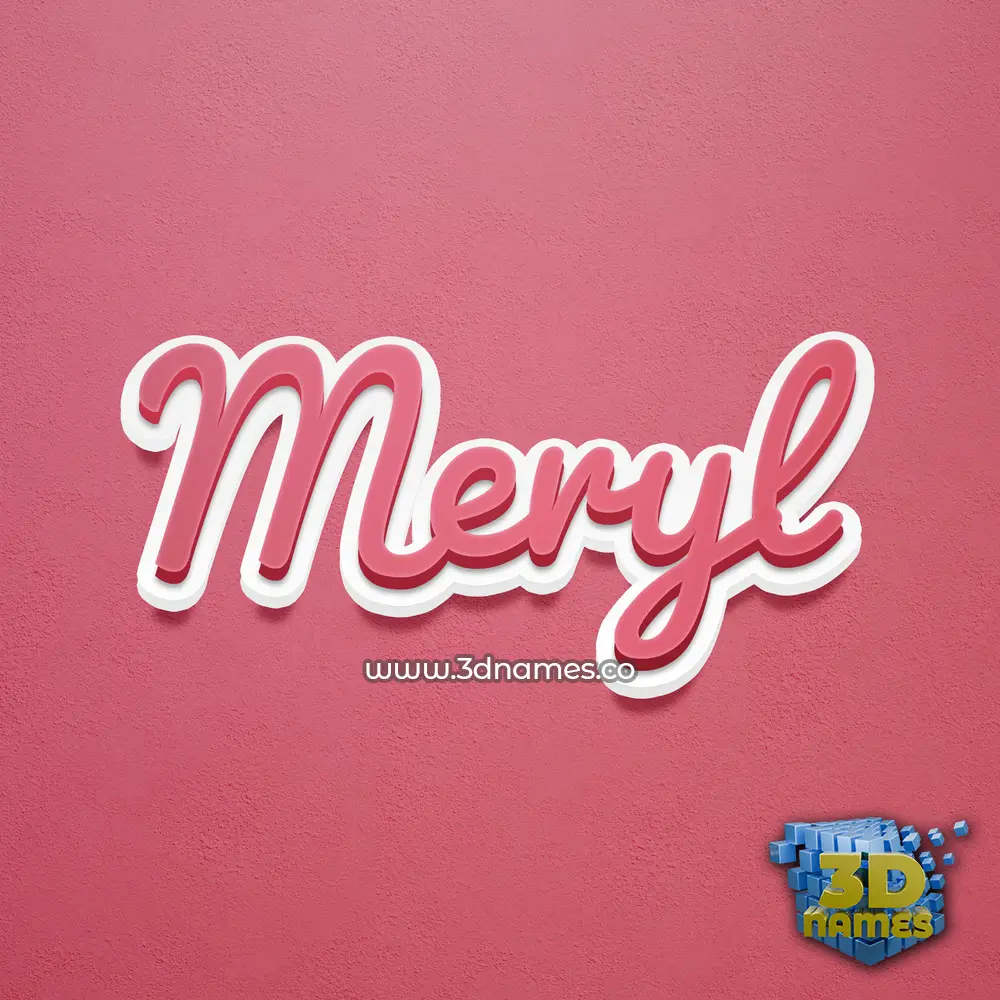 meryl in Red Scribble style - 3D name wallpaper