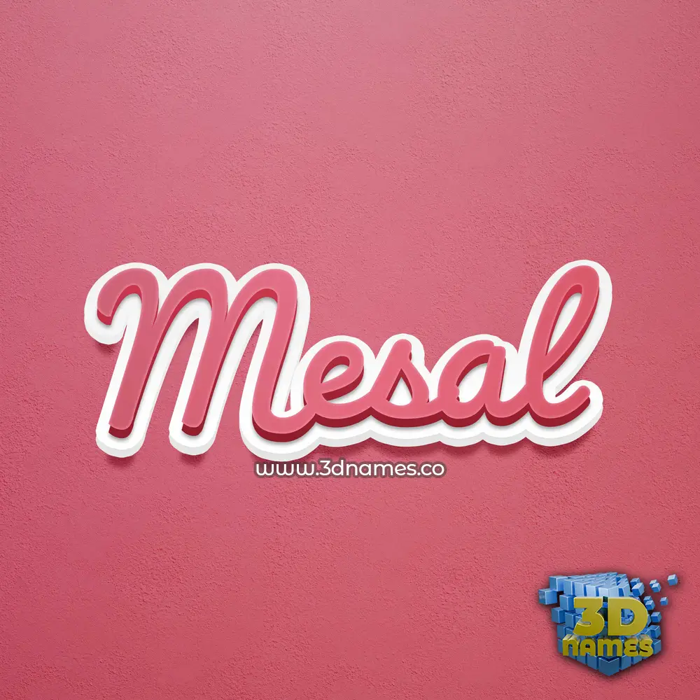 mesal in Red Scribble style - 3D name wallpaper
