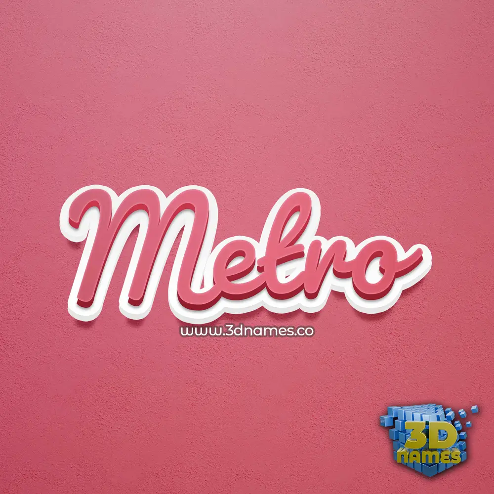 metro in Red Scribble style - 3D name wallpaper metro in Red Scribble style - 3D name wallpaper