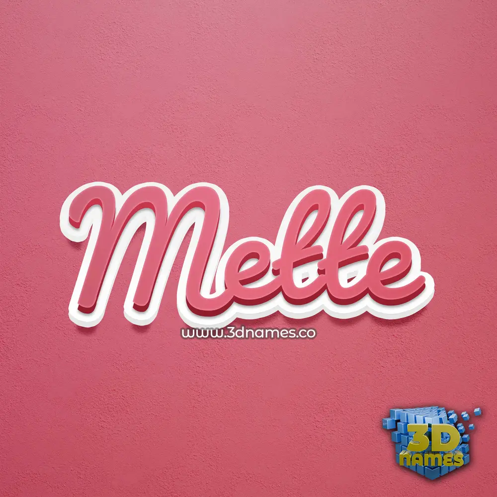 mette in Red Scribble style - 3D name wallpaper