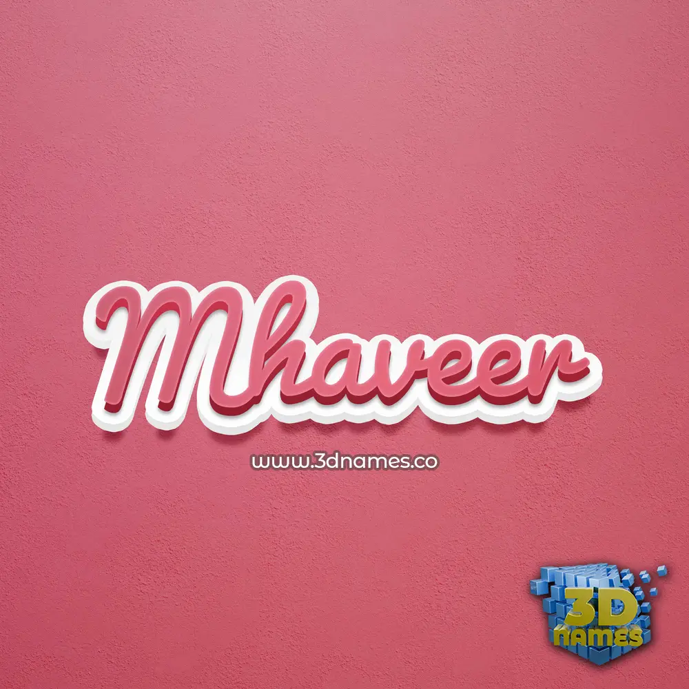 mhaveer in Red Scribble style - 3D name wallpaper