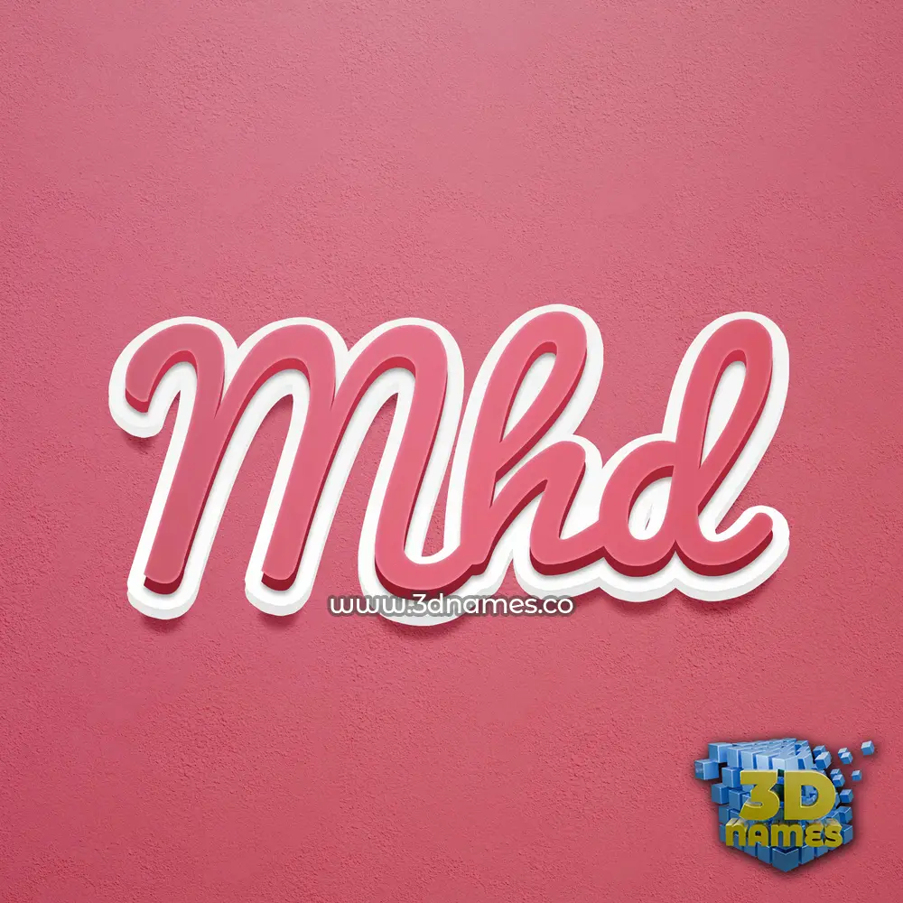 mhd in Red Scribble style - 3D name wallpaper