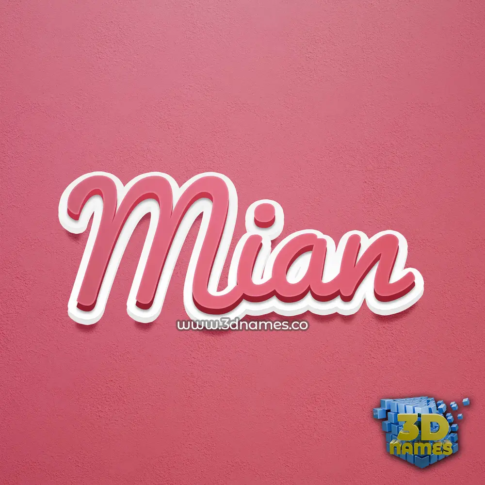 mian in Red Scribble style - 3D name wallpaper
