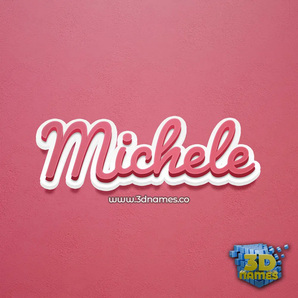 michele in Red Scribble style - 3D name wallpaper