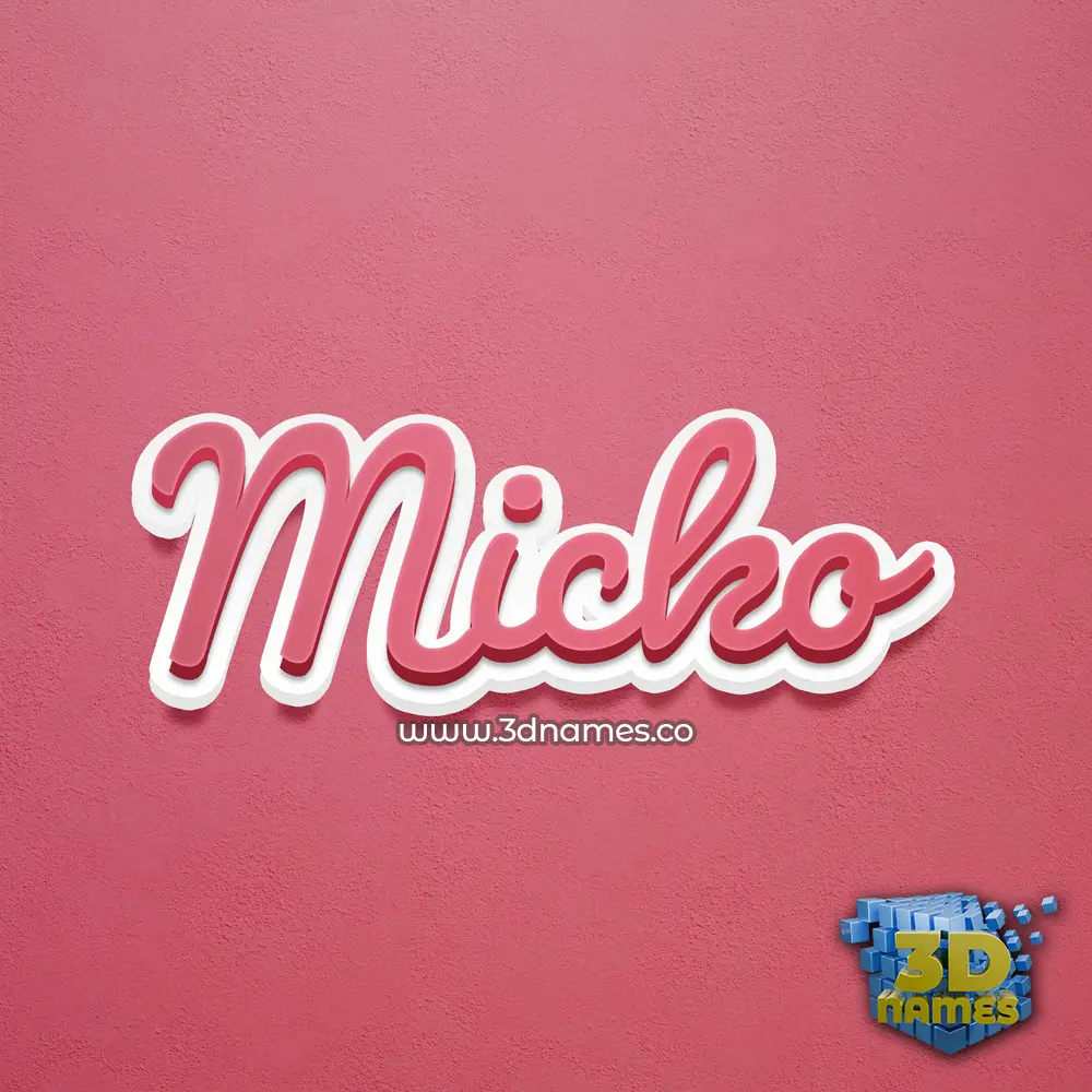 micko in Red Scribble style - 3D name wallpaper