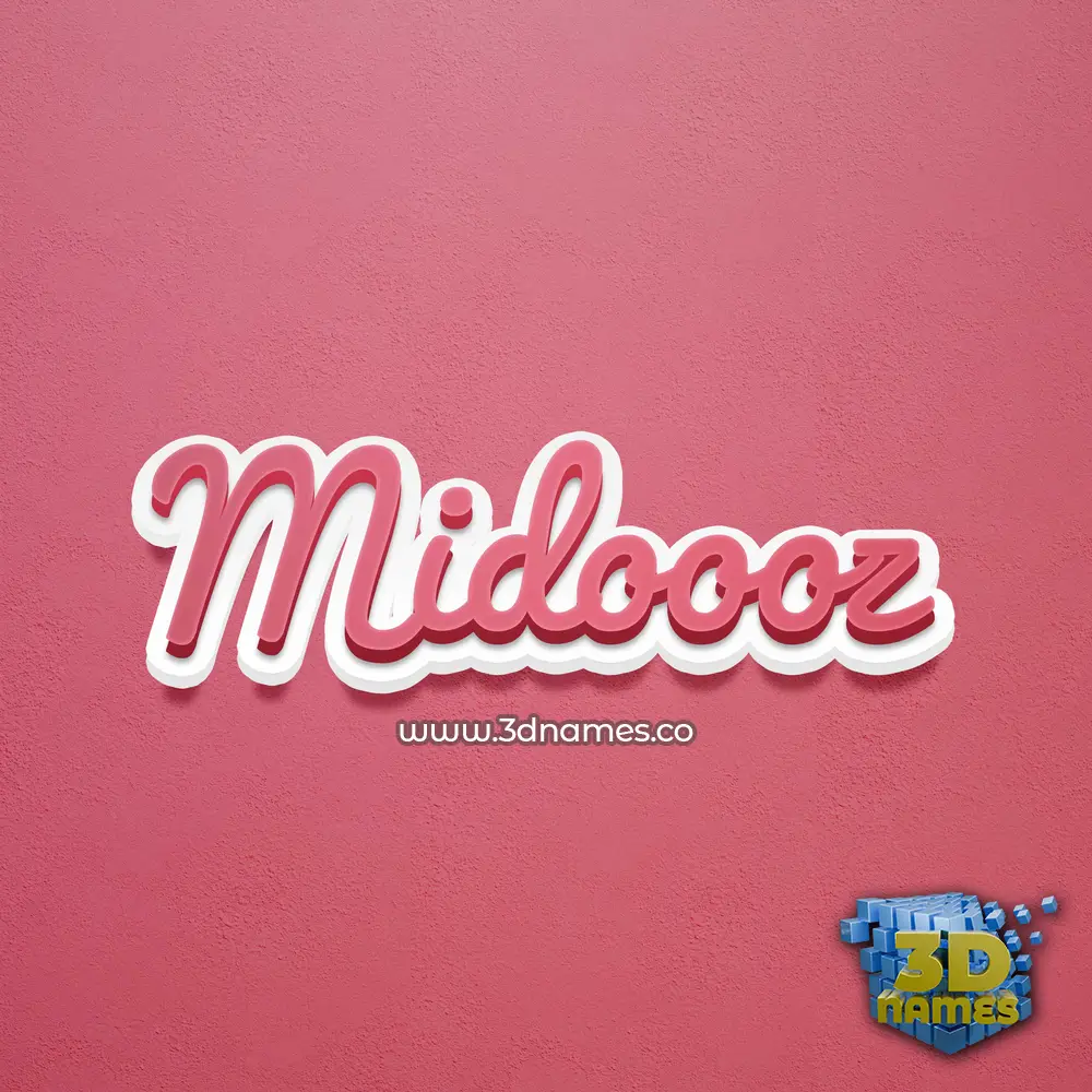 midoooz in Red Scribble style - 3D name wallpaper