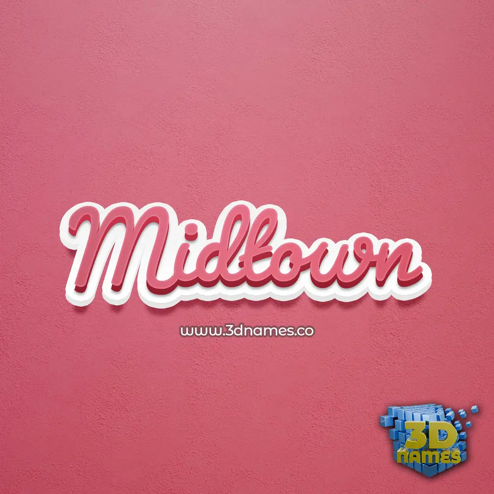 midtown in Red Scribble style - 3D name wallpaper midtown in Red Scribble style - 3D name wallpaper