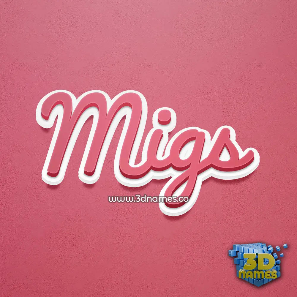 migs in Red Scribble style - 3D name wallpaper migs in Red Scribble style - 3D name wallpaper