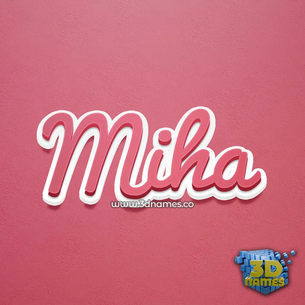 miha in Red Scribble style - 3D name wallpaper