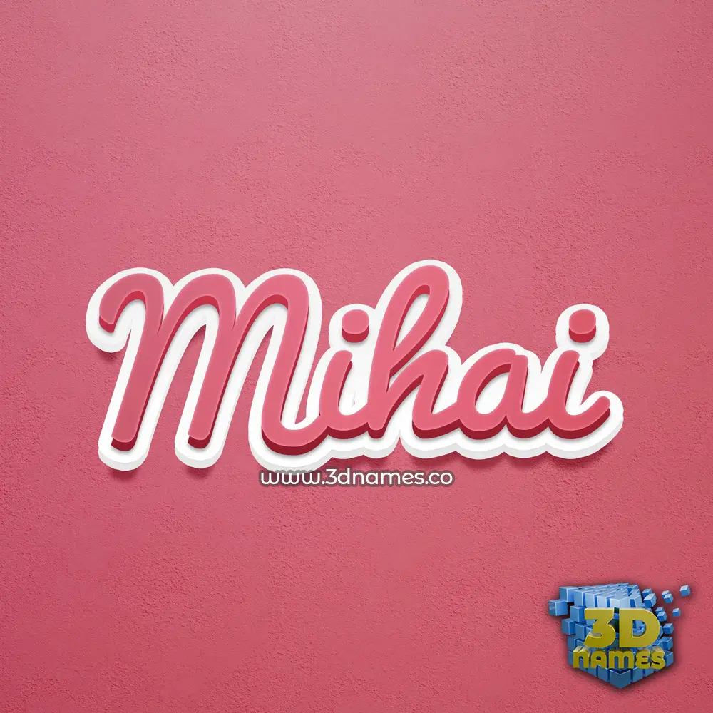 mihai in Red Scribble style - 3D name wallpaper
