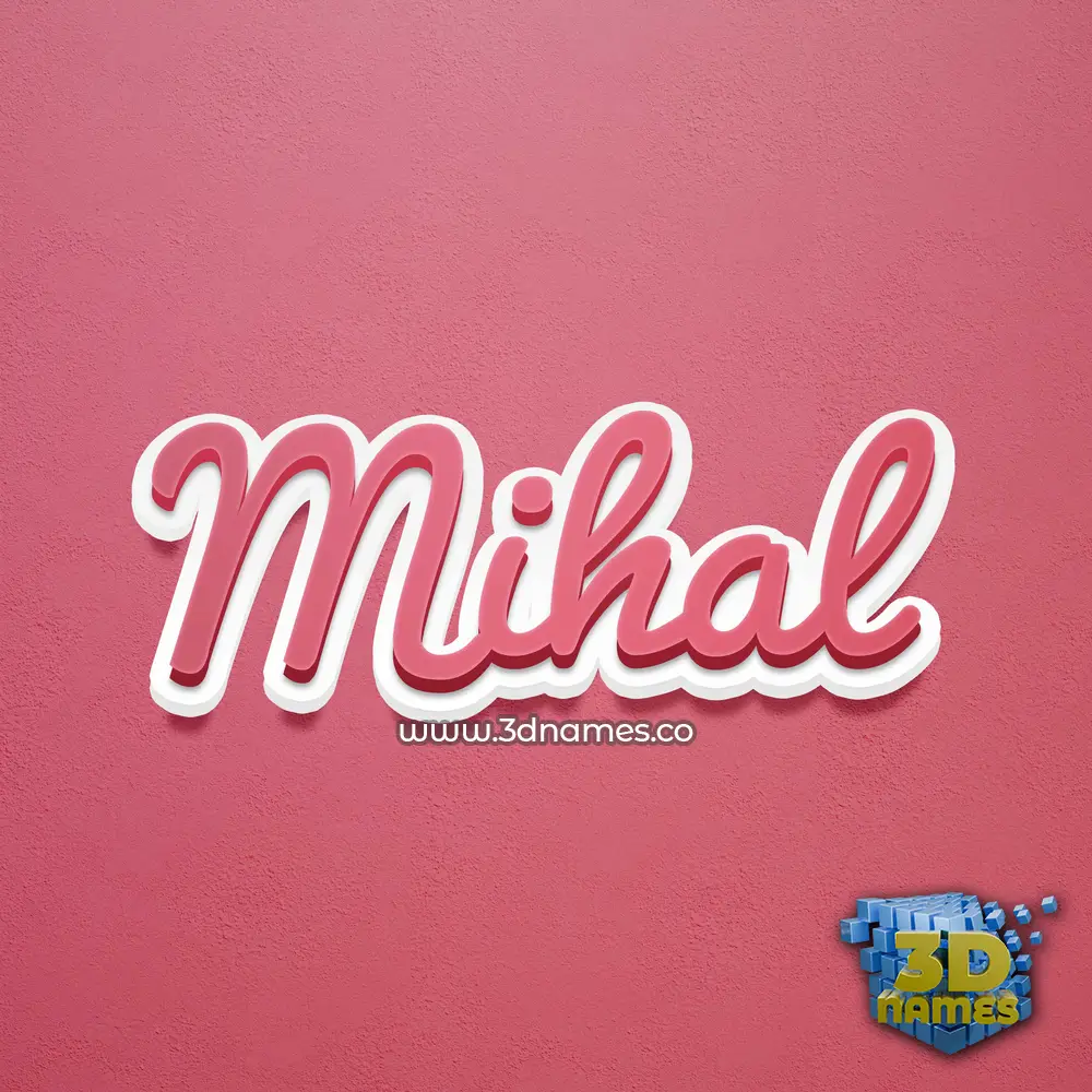mihal in Red Scribble style - 3D name wallpaper