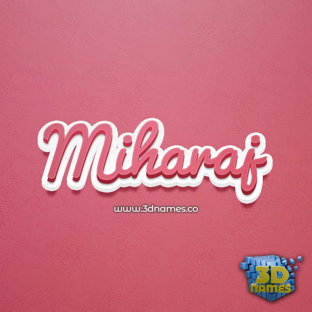 miharaj in Red Scribble style - 3D name wallpaper