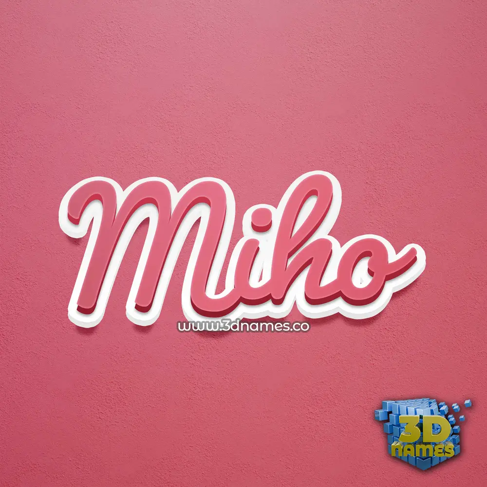 miho in Red Scribble style - 3D name wallpaper