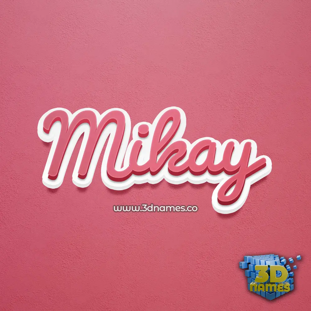 mikay in Red Scribble style - 3D name wallpaper
