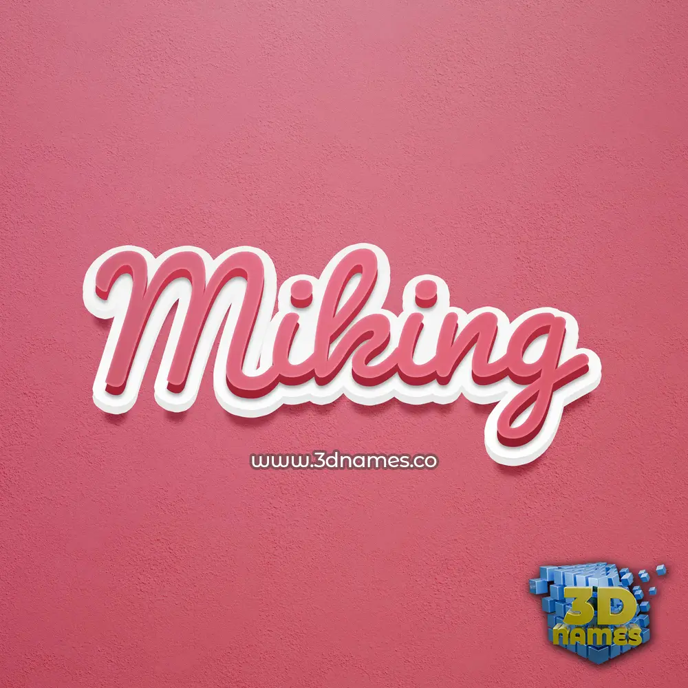 miking in Red Scribble style - 3D name wallpaper miking in Red Scribble style - 3D name wallpaper