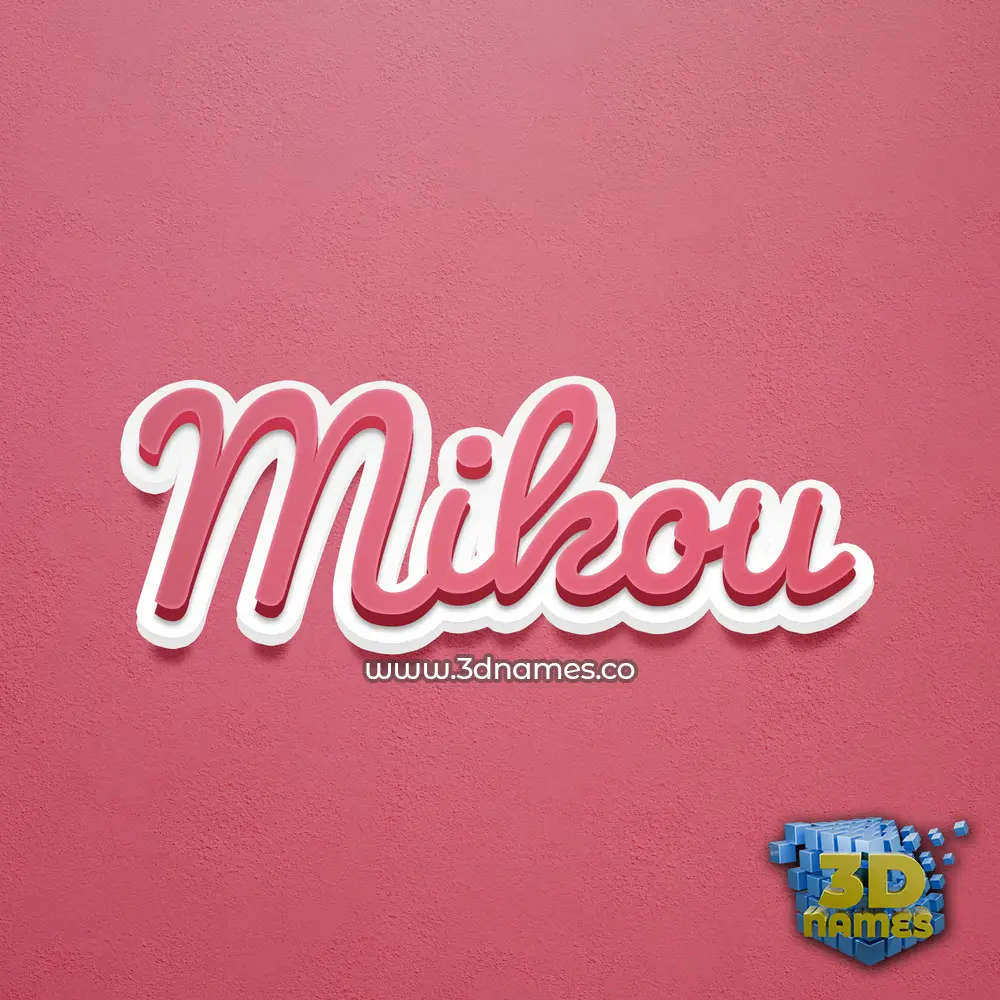 mikou in Red Scribble style - 3D name wallpaper