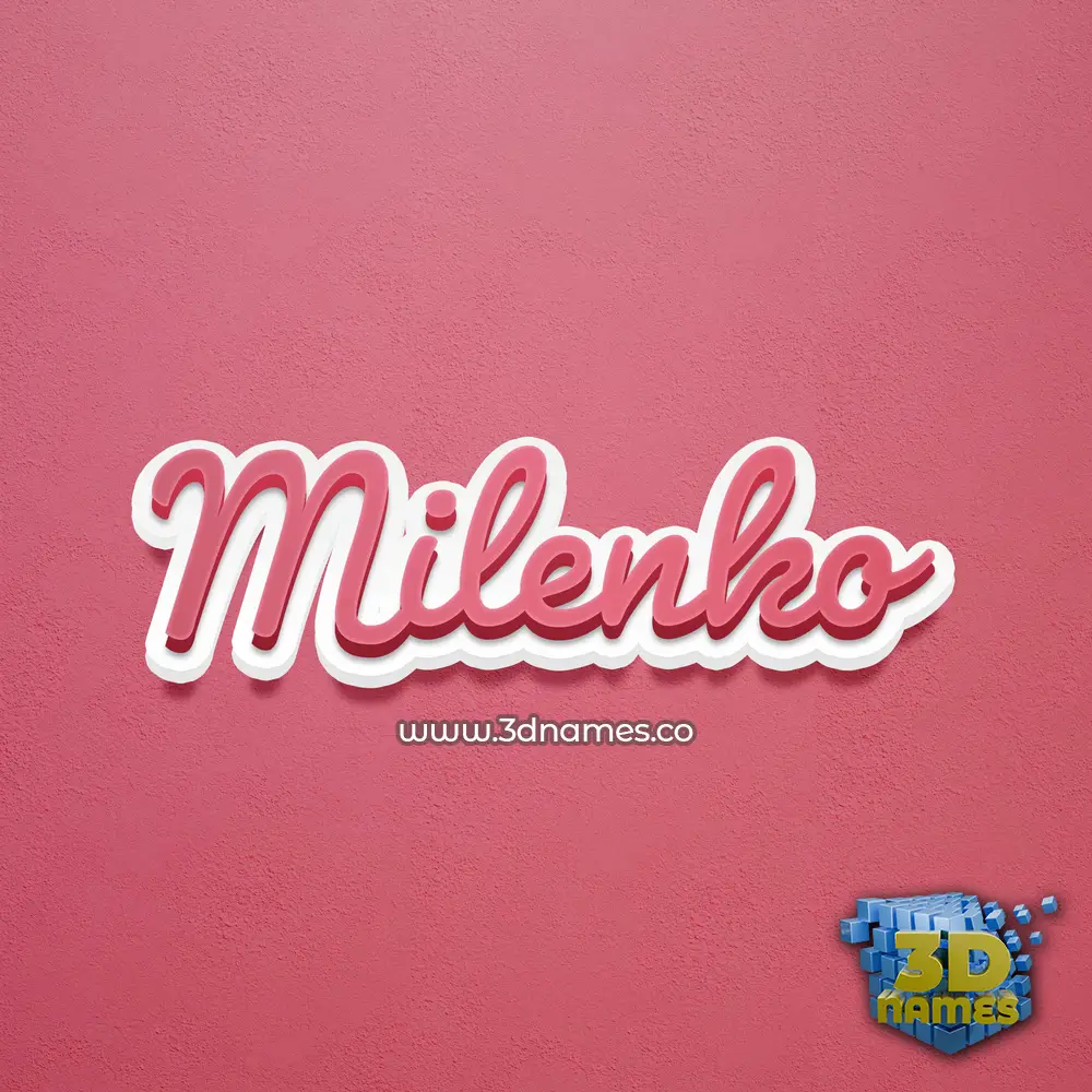 milenko in Red Scribble style - 3D name wallpaper