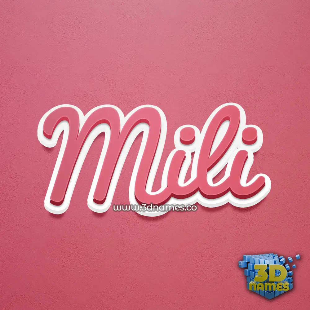 mili in Red Scribble style - 3D name wallpaper