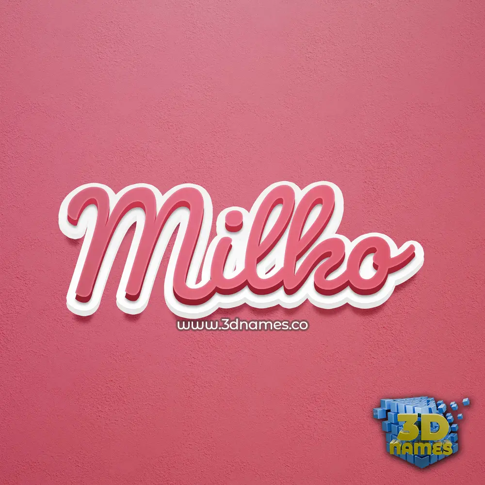 milko in Red Scribble style - 3D name wallpaper