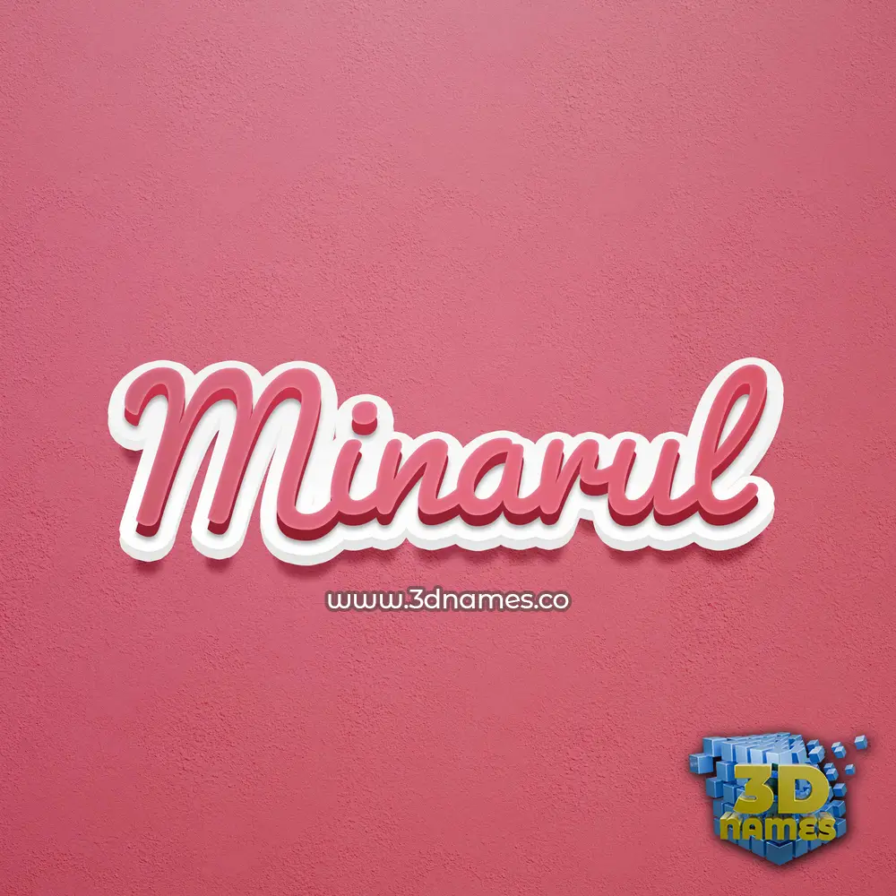 minarul in Red Scribble style - 3D name wallpaper
