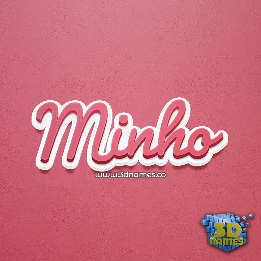 minho in Red Scribble style - 3D name wallpaper