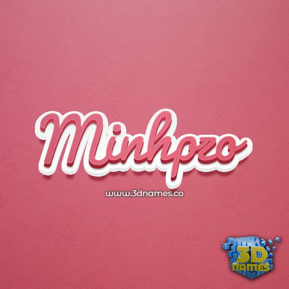minhpzo in Red Scribble style - 3D name wallpaper