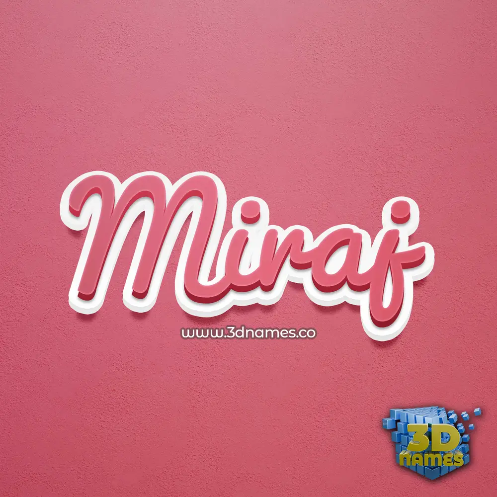 miraj in Red Scribble style - 3D name wallpaper