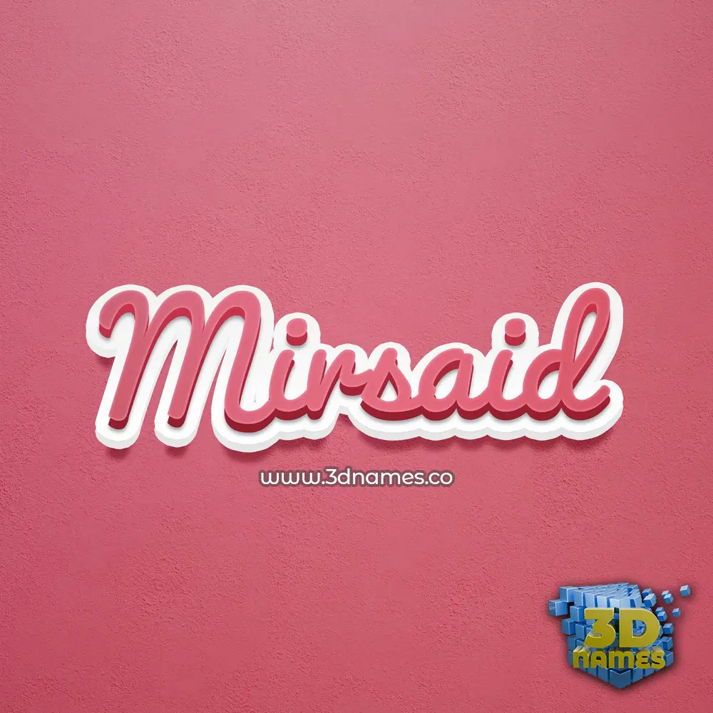 mirsaid in Red Scribble style - 3D name wallpaper