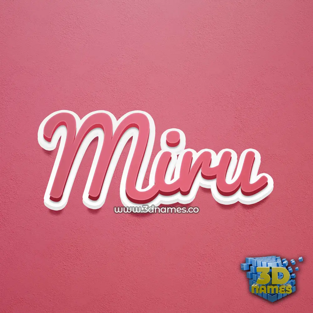 miru in Red Scribble style - 3D name wallpaper
