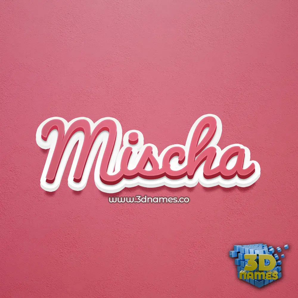 mischa in Red Scribble style - 3D name wallpaper