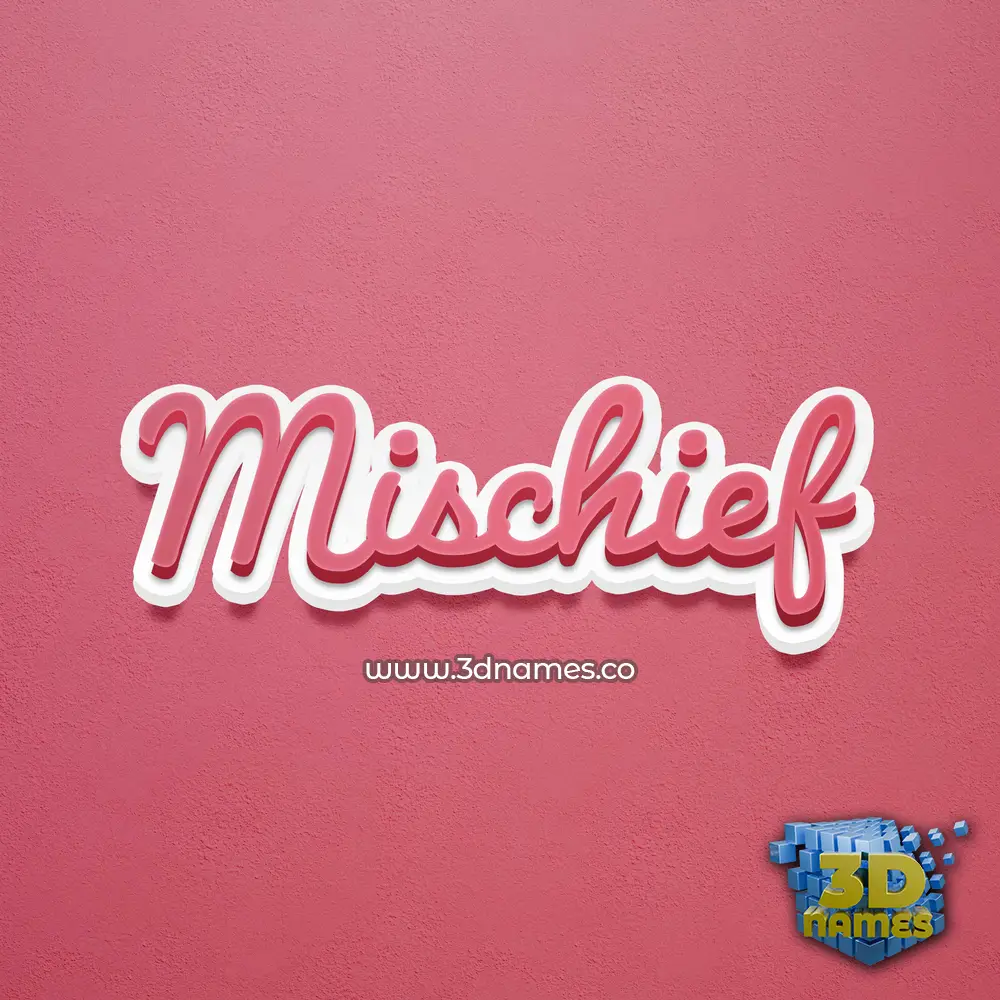 mischief in Red Scribble style - 3D name wallpaper