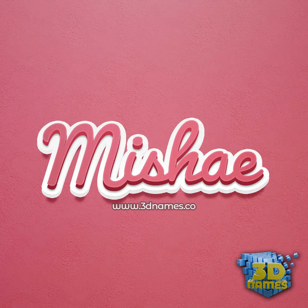 mishae in Red Scribble style - 3D name wallpaper