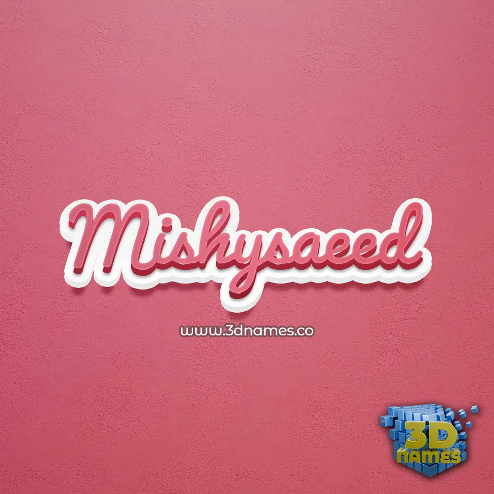 mishysaeed in Red Scribble style - 3D name wallpaper