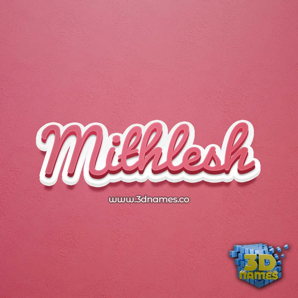 mithlesh in Red Scribble style - 3D name wallpaper