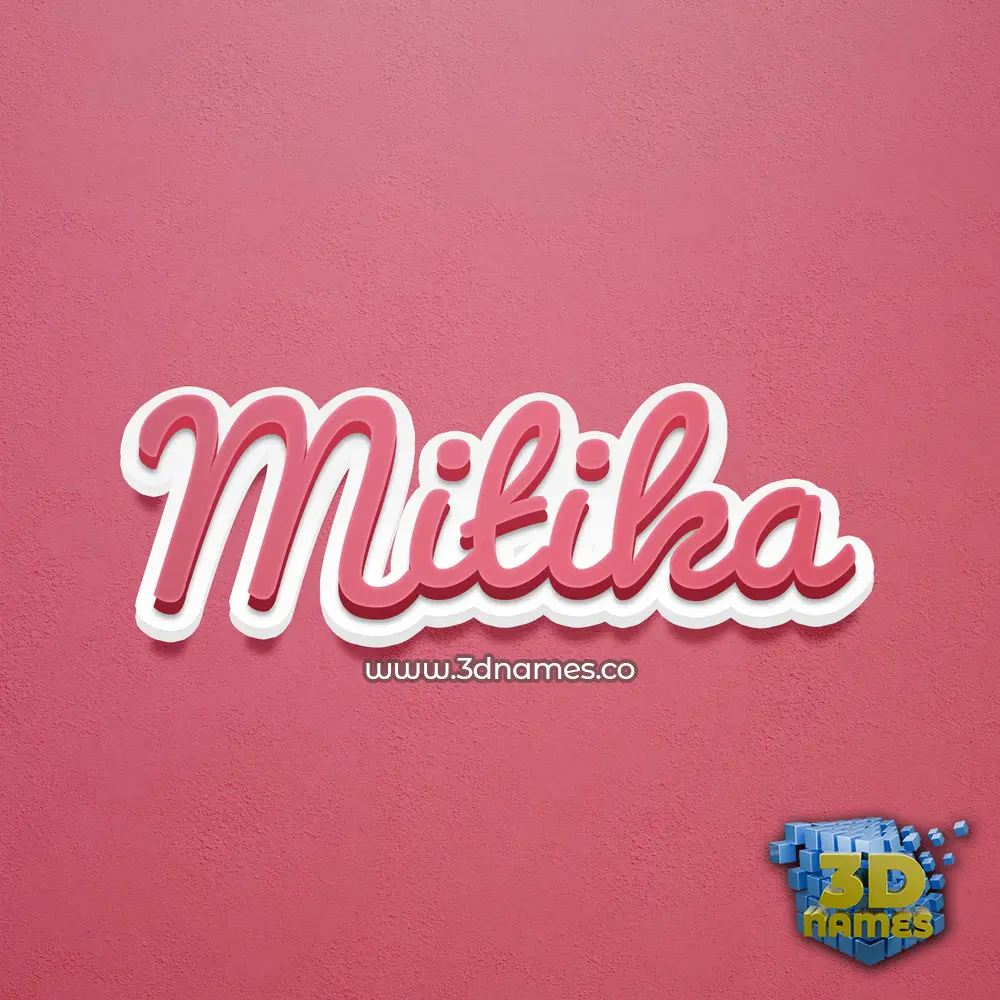 mitika in Red Scribble style - 3D name wallpaper