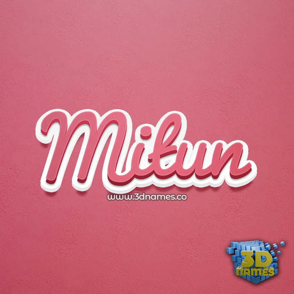 mitun in Red Scribble style - 3D name wallpaper