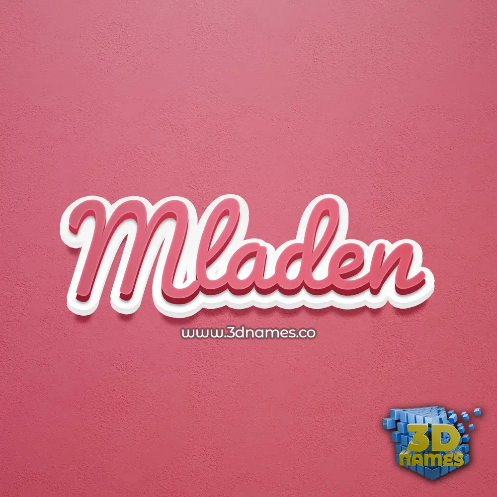 mladen in Red Scribble style - 3D name wallpaper