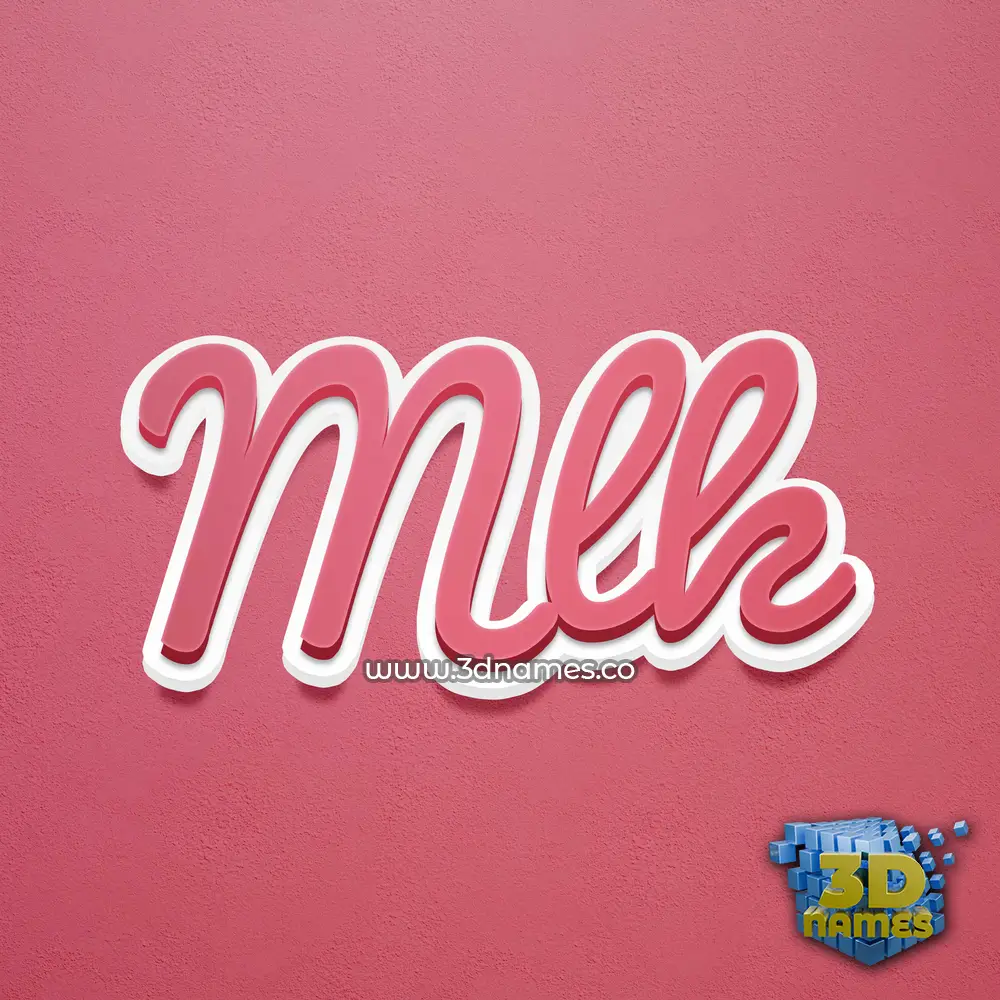mlk in Red Scribble style - 3D name wallpaper