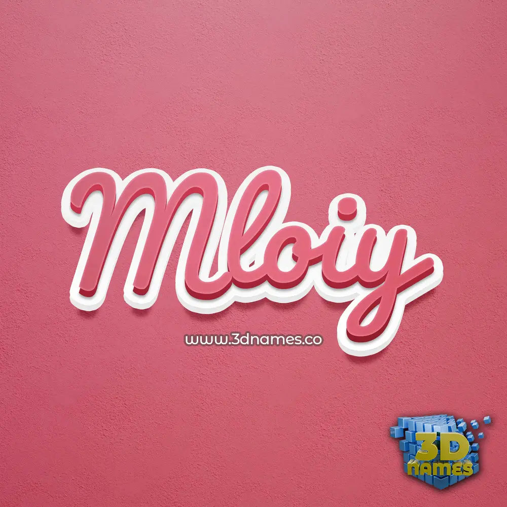 mloiy in Red Scribble style - 3D name wallpaper