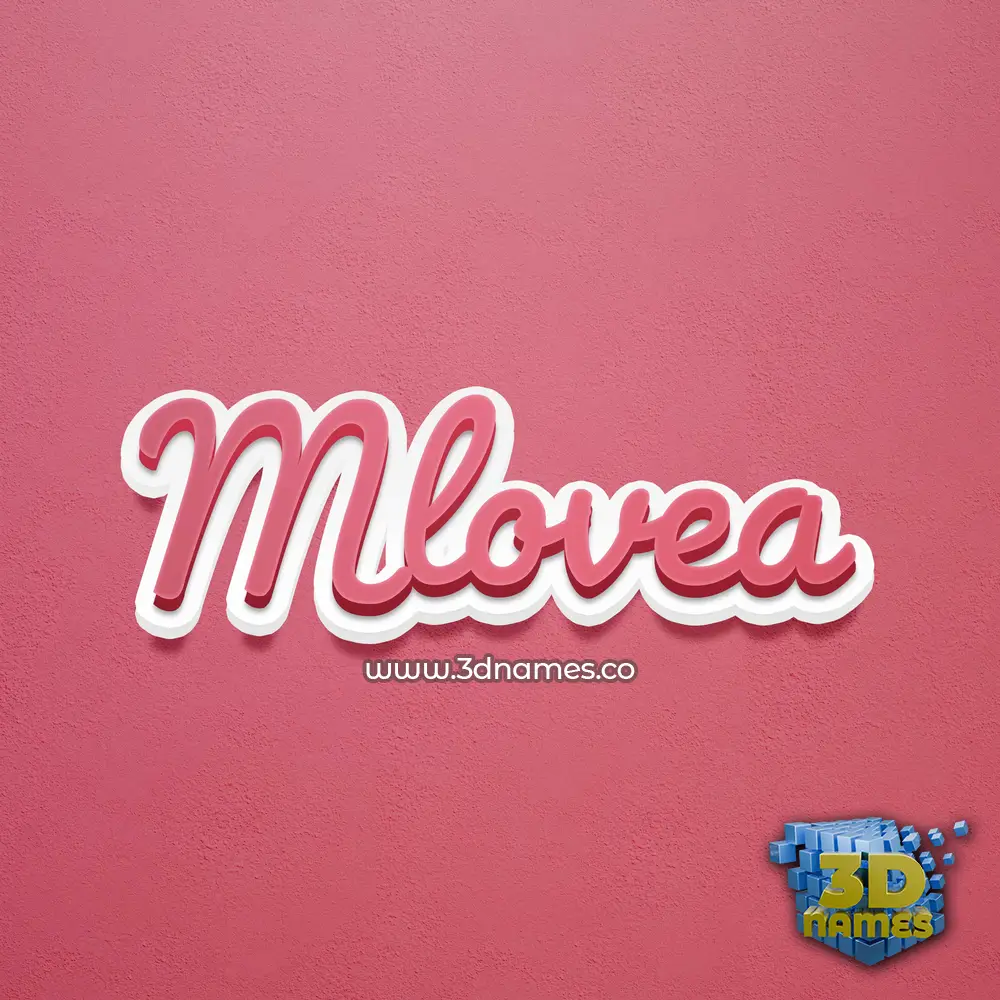 mlovea in Red Scribble style - 3D name wallpaper