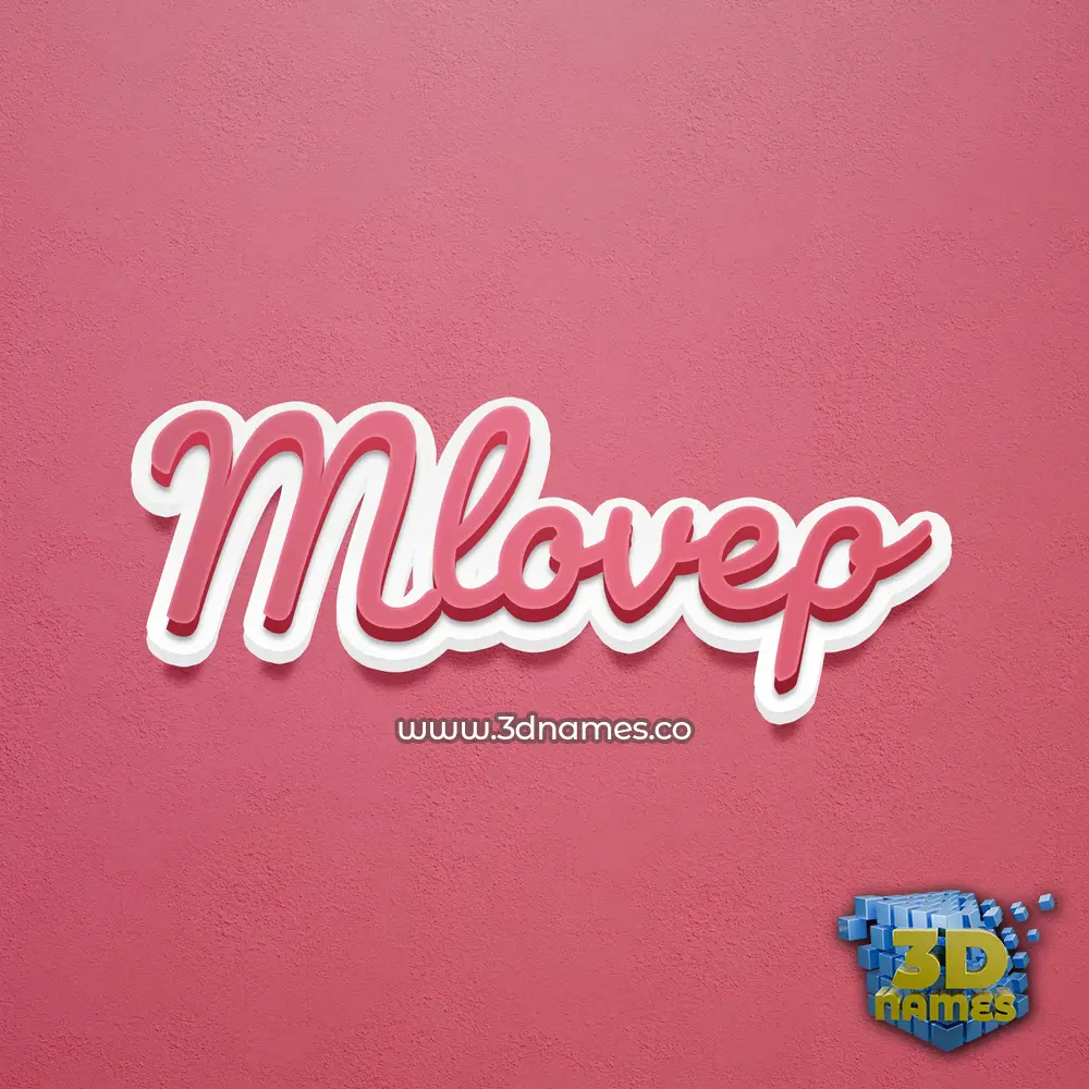 mlovep in Red Scribble style - 3D name wallpaper