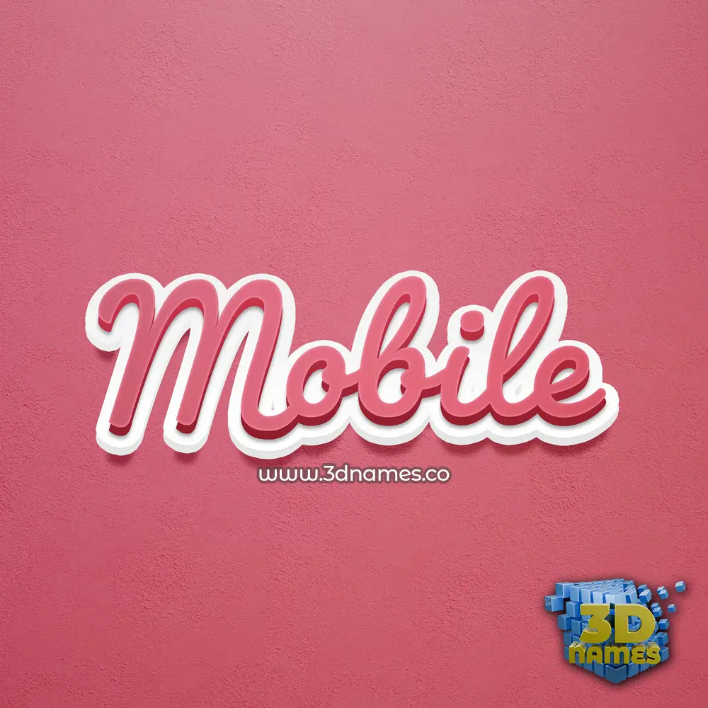 mobile in Red Scribble style - 3D name wallpaper mobile in Red Scribble style - 3D name wallpaper