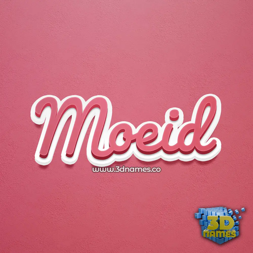 moeid in Red Scribble style - 3D name wallpaper