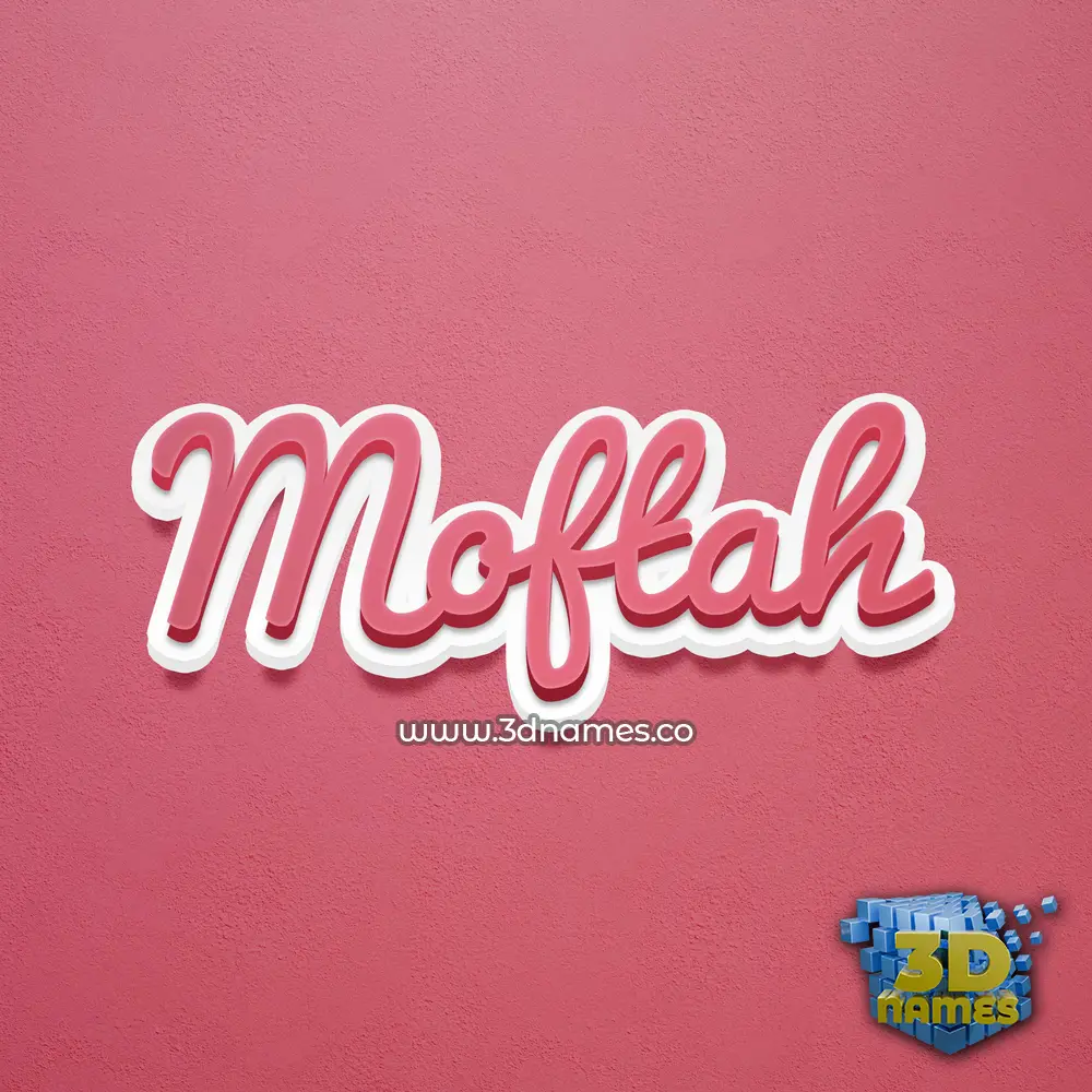 moftah in Red Scribble style - 3D name wallpaper