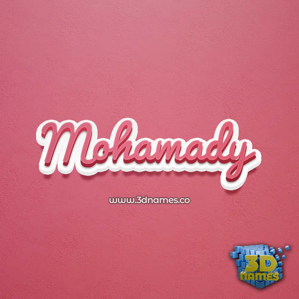 mohamady in Red Scribble style - 3D name wallpaper