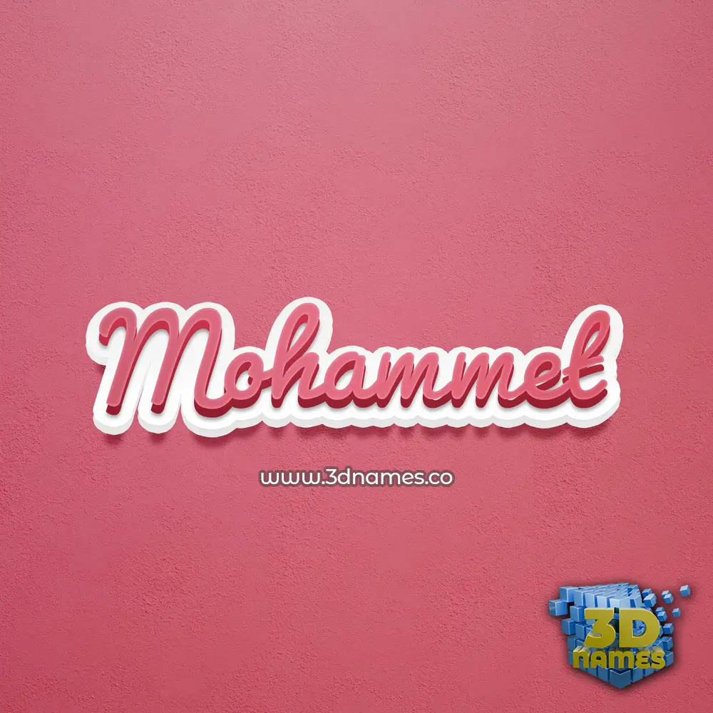 mohammet in Red Scribble style - 3D name wallpaper