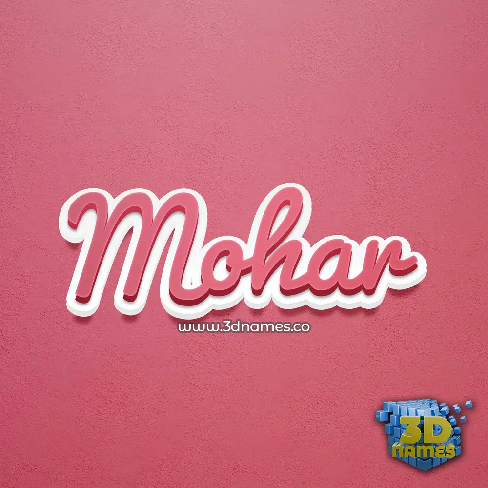mohar in Red Scribble style - 3D name wallpaper mohar in Red Scribble style - 3D name wallpaper