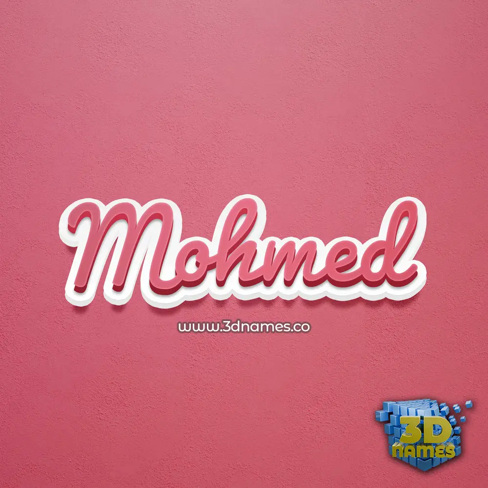 mohmed in Red Scribble style - 3D name wallpaper