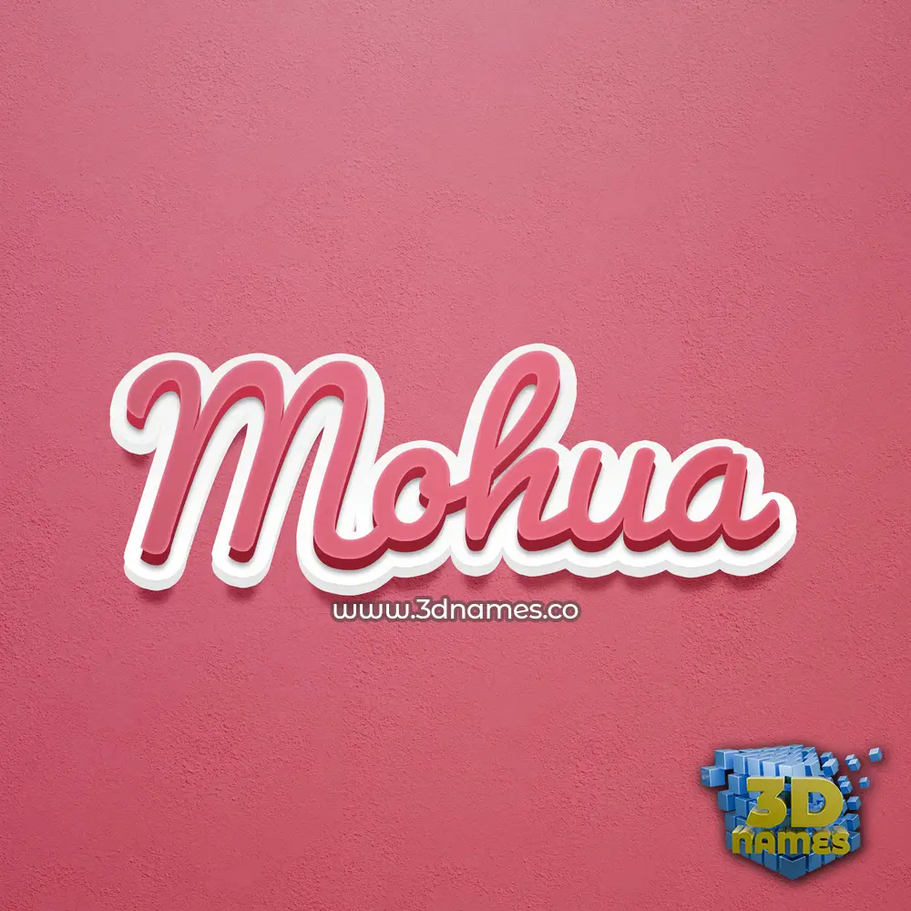 mohua in Red Scribble style - 3D name wallpaper