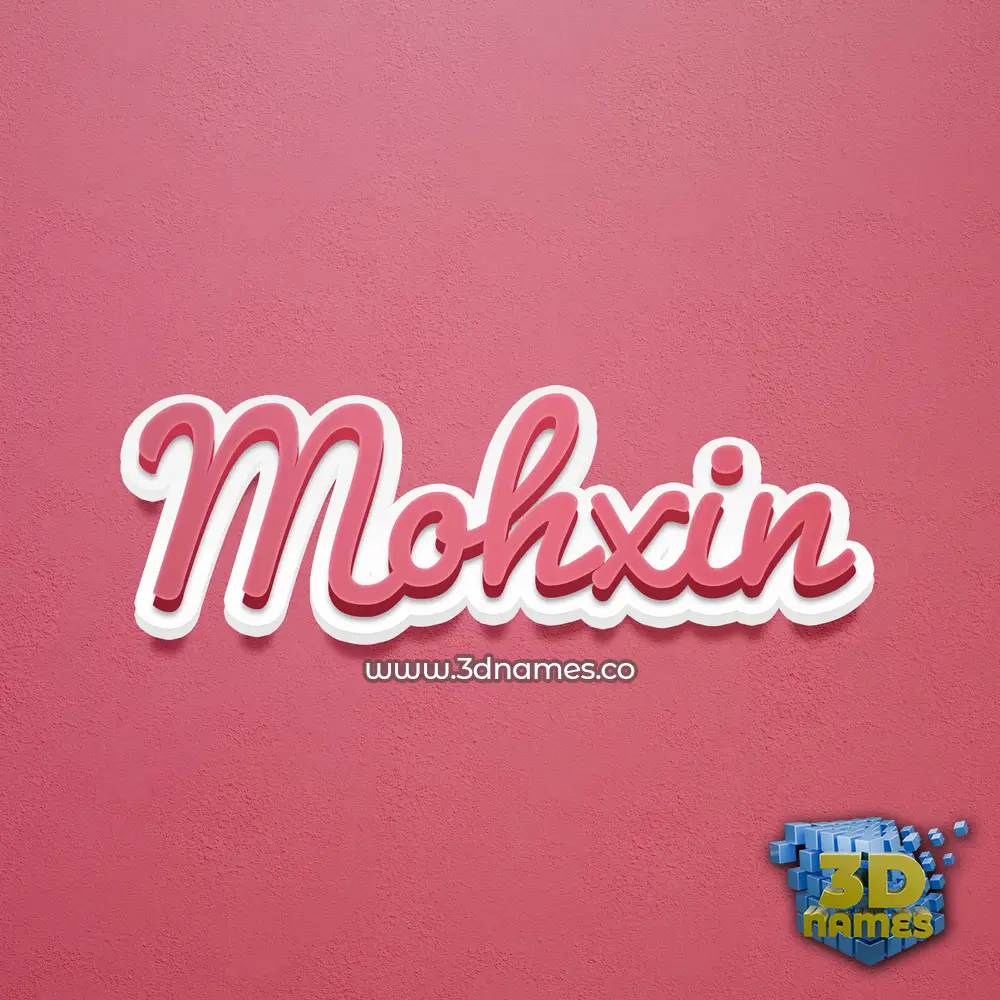 mohxin in Red Scribble style - 3D name wallpaper